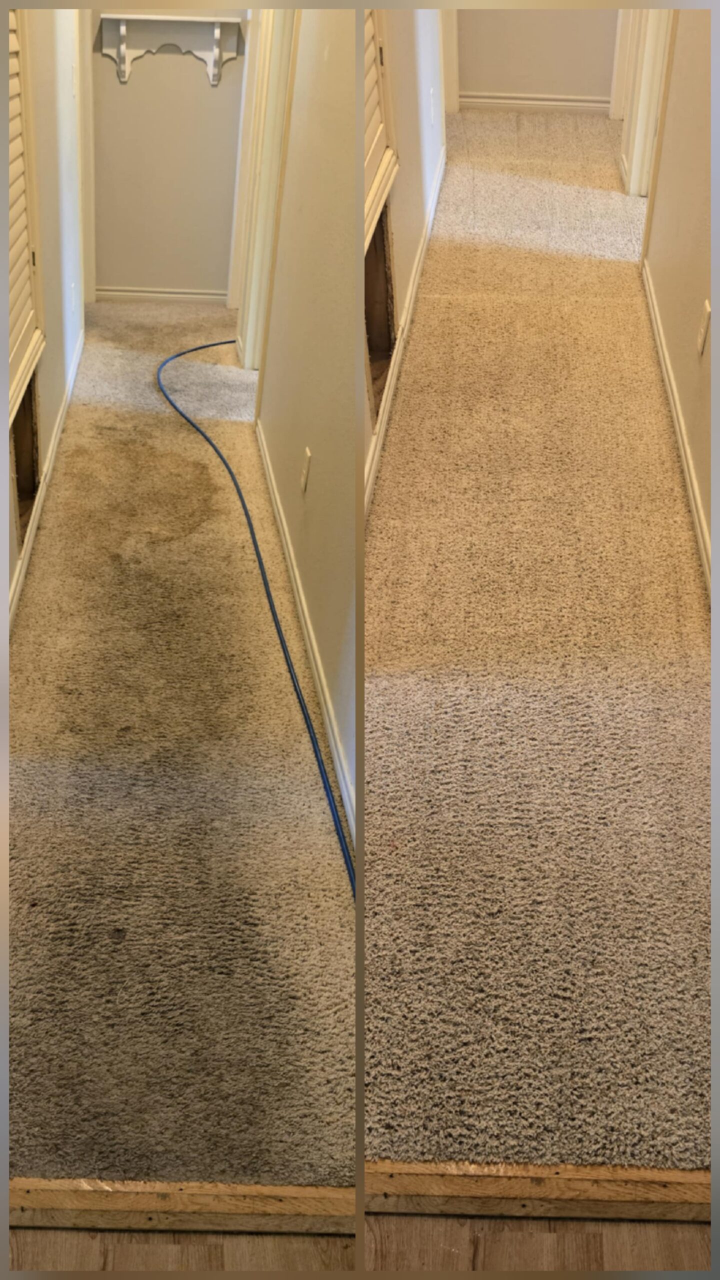 Carpet Cleaning Before and After by Granbury Carpet Cleaning.