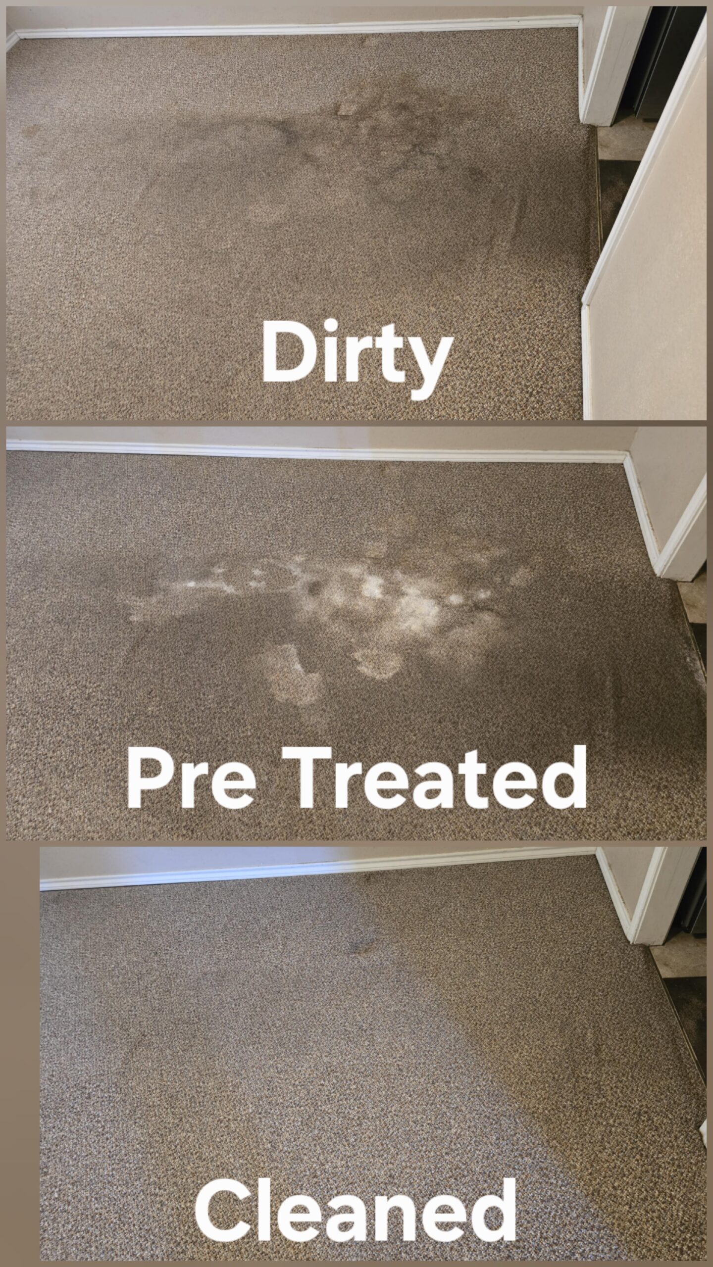 Carpet Cleaning Before and After by Granbury Carpet Cleaning.