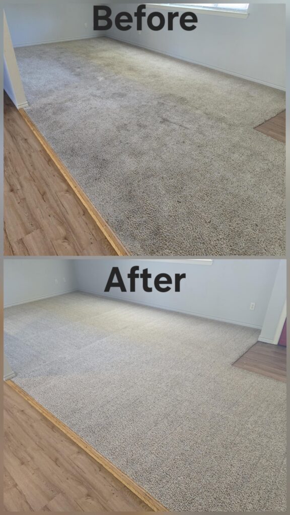 Carpet Cleaning Before and After by Granbury Carpet Cleaning.