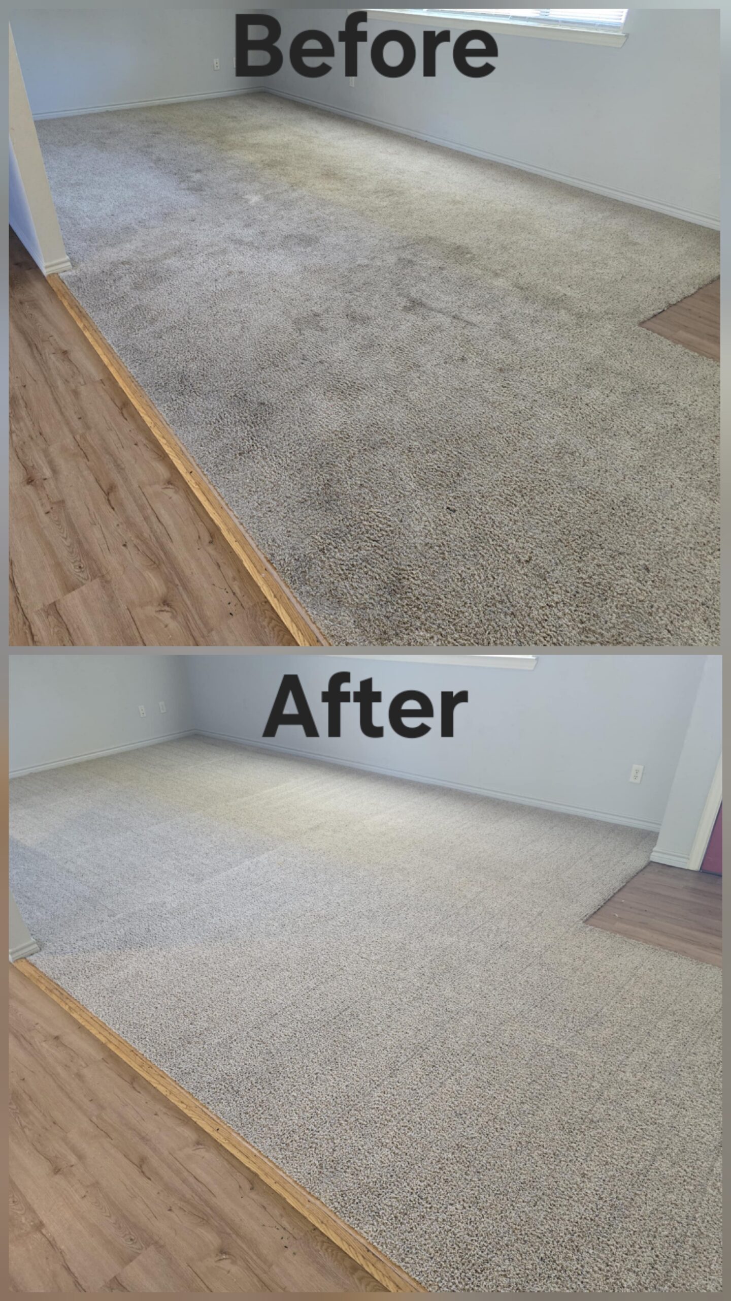 Carpet Cleaning Before and After by Granbury Carpet Cleaning.