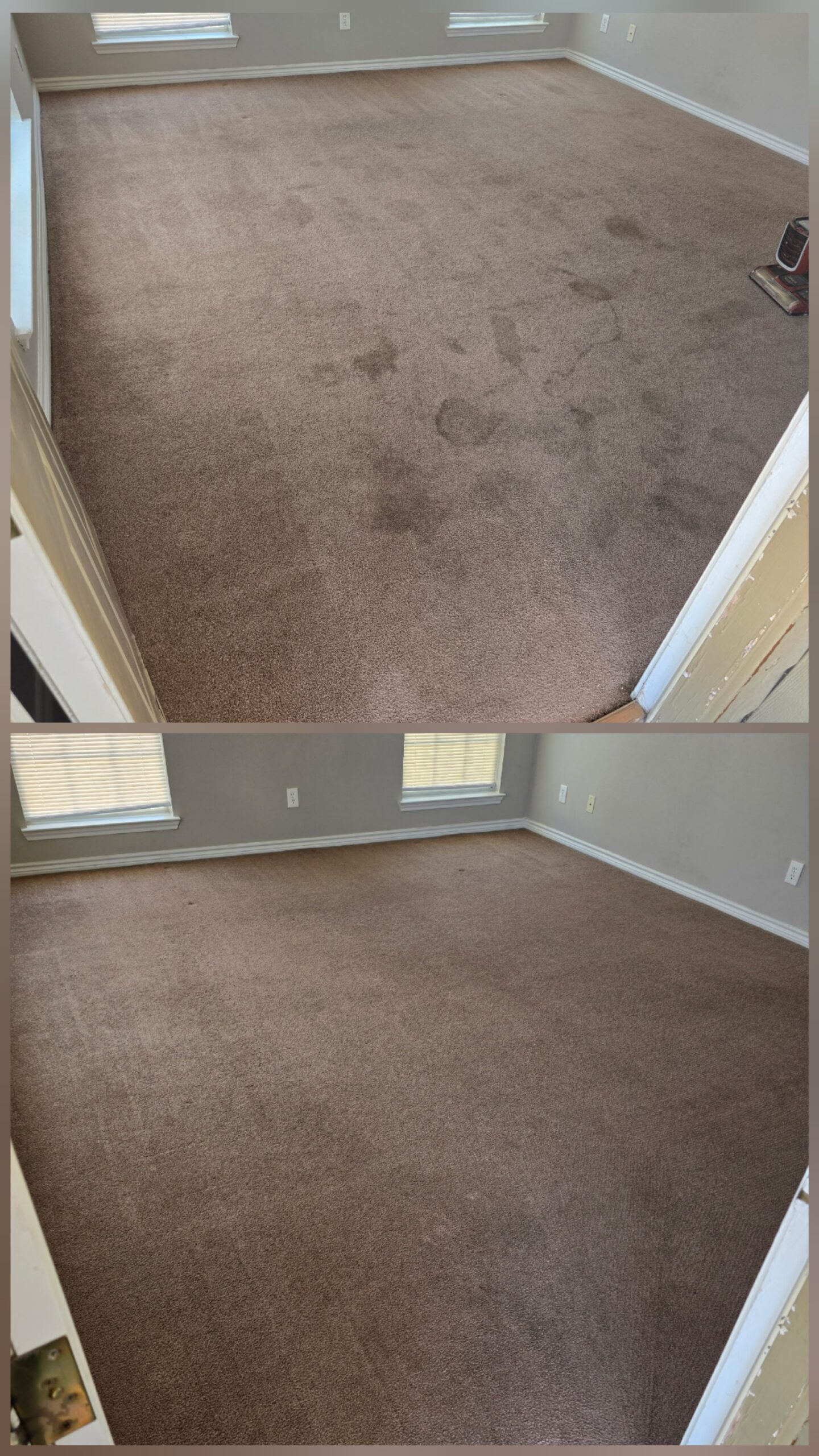 Carpet Cleaning Before and After by Granbury Carpet Cleaning.