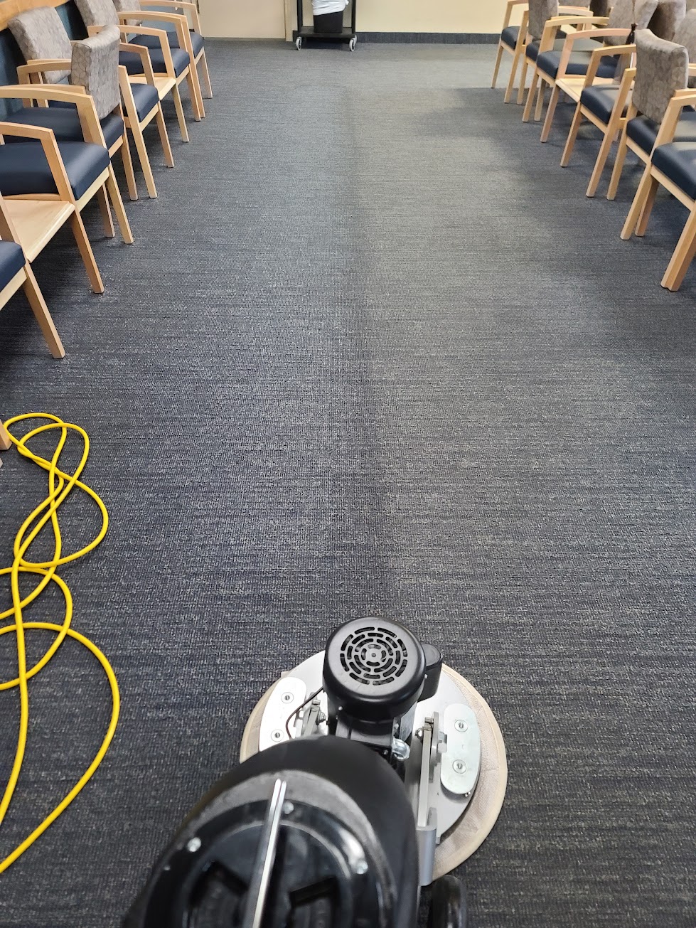 Encap cleaning carpet by Granbury Carpet Cleaning.
